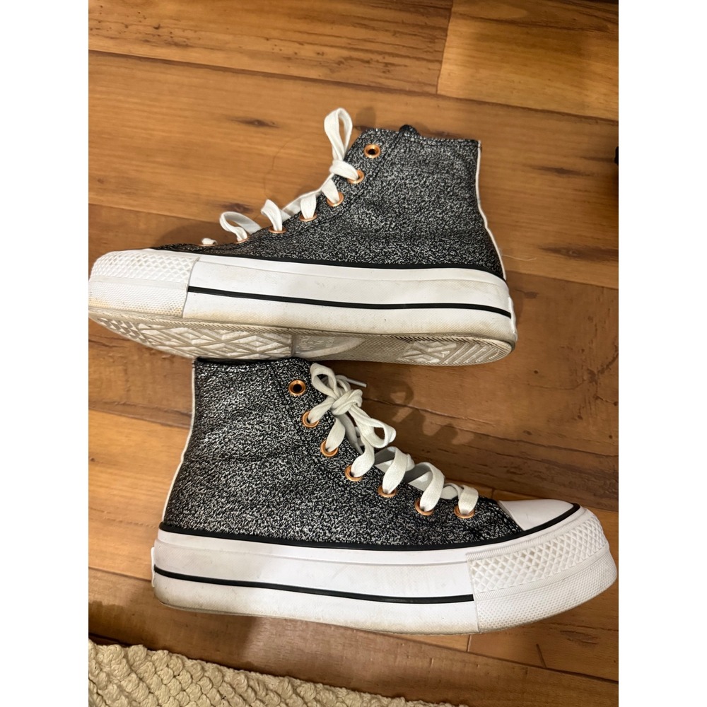 Converse Chuck Taylor All Star Lift Platform High Top Glitter Sneakers A01301C - Picture 2 of 6